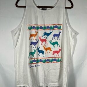 Vintage Deer Graphic Tank Top bass lake retro
